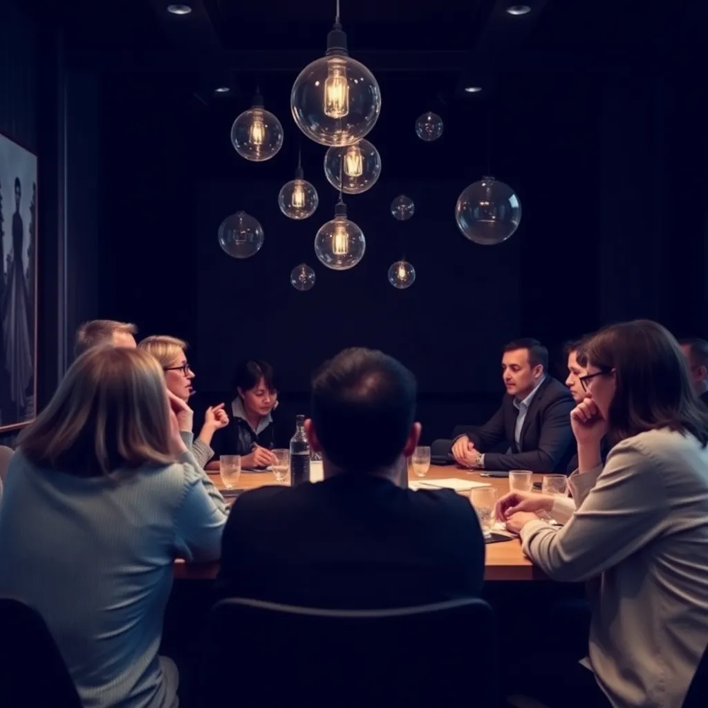 Nederlandse innovatieworkshop met diverse professionals die samenwerken aan een groot visueel canvas