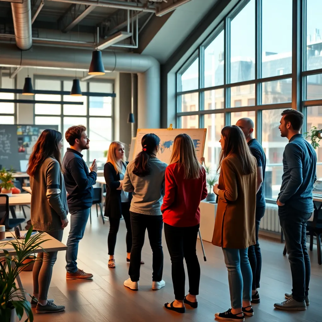 Innovatief Nederlands startup team in creatieve werkomgeving