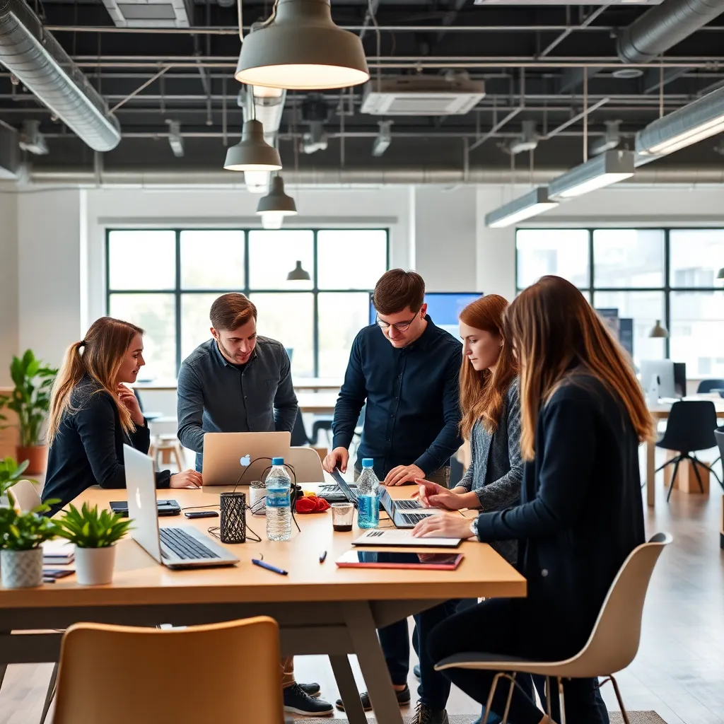 Innovatief team in Nederlandse startup werkt samen