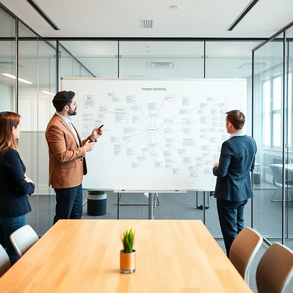 Professional met mindmap op whiteboard