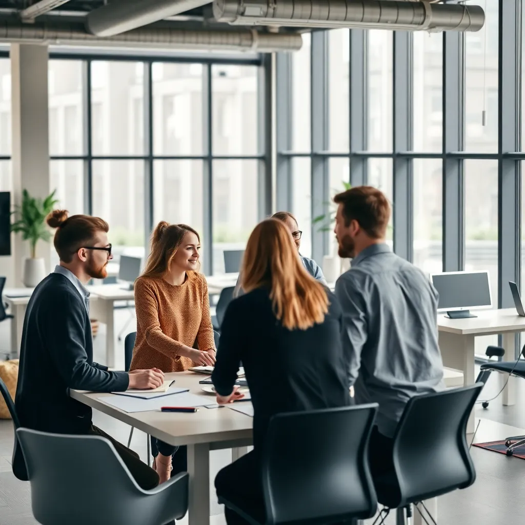 Professionals implementeren het stappenplan tijdens een innovatiesessie
